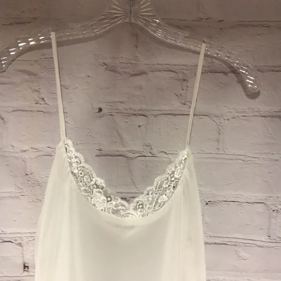 Vintage SLIP Dress Shear w Lace off White by Dentelle Size M - Picture 15 of 15